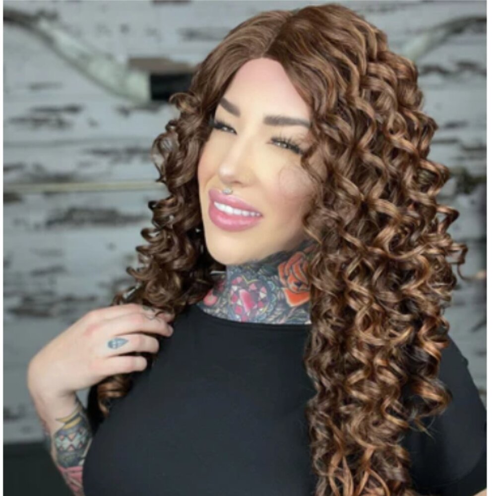 Brown Deep Curly Lace Front Wig - Natural Brown Hairstyle